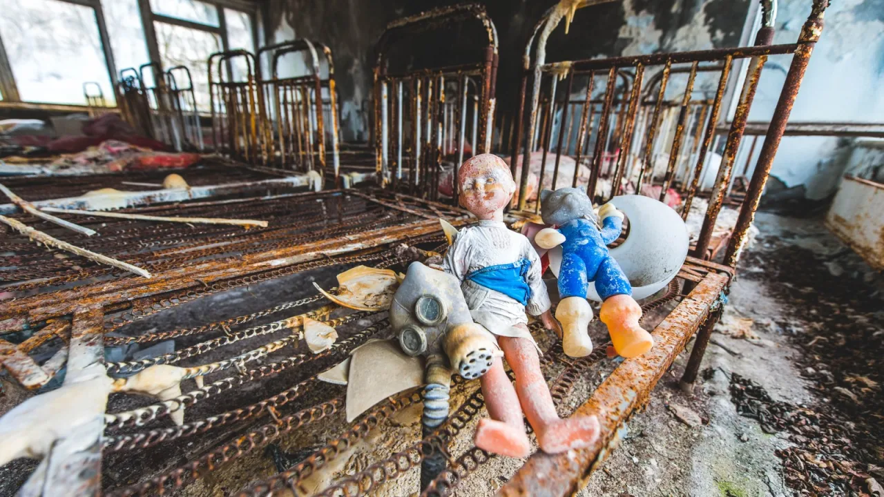 Una guardería abandonada en Prípiat, junto a la central de Chernóbil.
