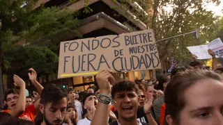 «Fondos buitre fuera de nuestras ciudades», en una protesta por la vivienda.